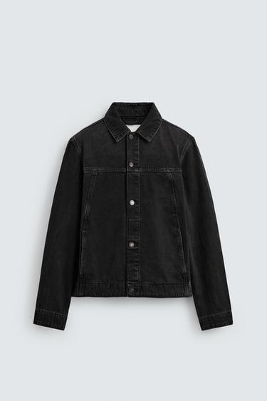 CAZADORA DENIM BÁSICA - Negro de Zara