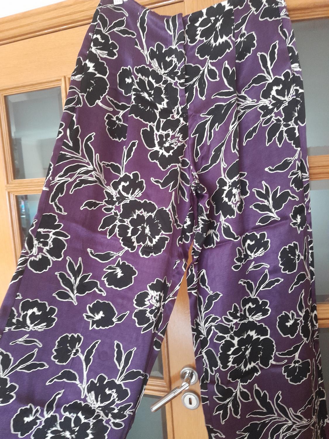 SATIN FLORAL PRINT TROUSERS - Image 5