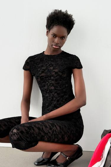 BALLERINES PLATES EN CUIR - Noir de Zara