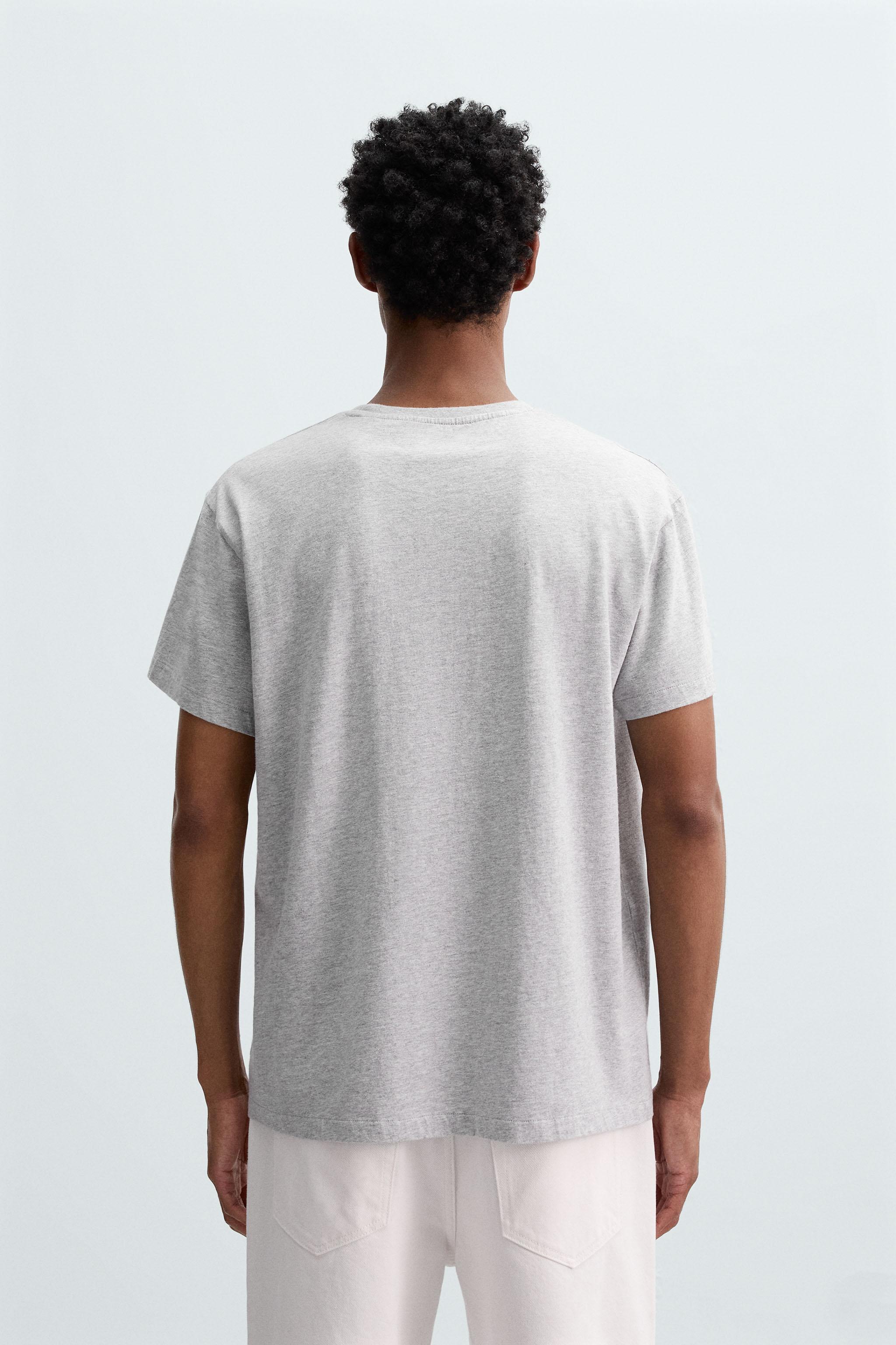 【ZARA】テキストTシャツ グレーマール | 3253/342/803 スリムフィットテキストTシャツ - グレーマール | ZARA Japan / 日本