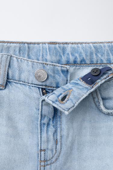 STRAIGHT-FIT DENIM BERMUDA SHORTS WITH RIPS AND GRAFFITI PRINT - Light blue by Zara - Image 2