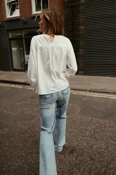 BLOUSE BRODÉE FLEURS - Blanc de Zara - Image 4