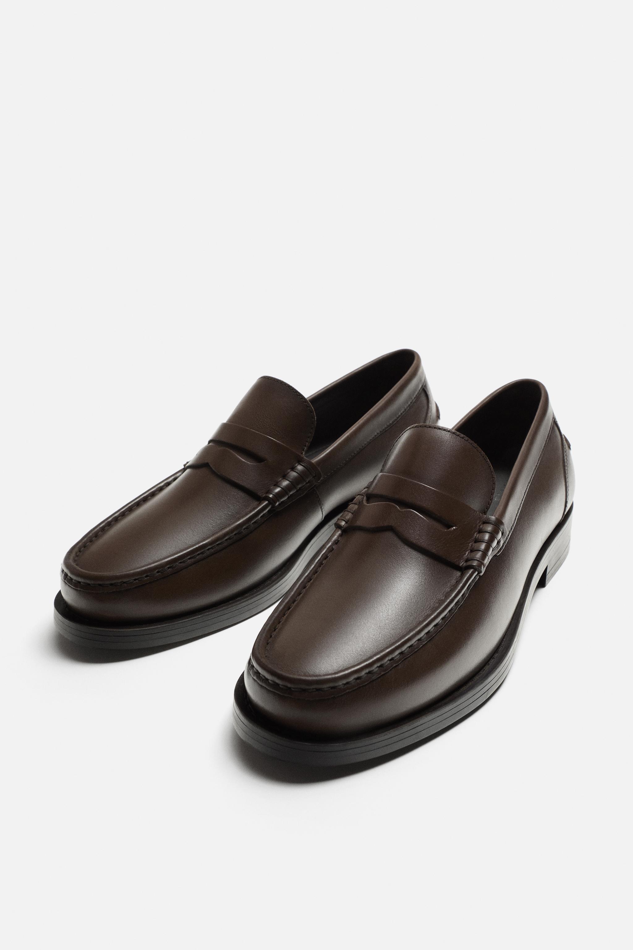 Leather Loafers Men s Shoes ZARA United Kingdom