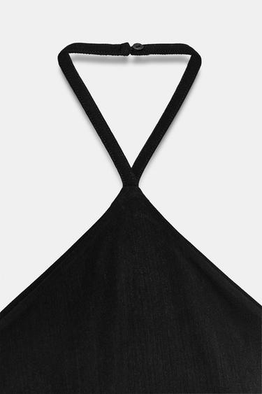 BODY HALTER CUT OUT EN MAILLE STRETCH - Noir de Zara - Image 5