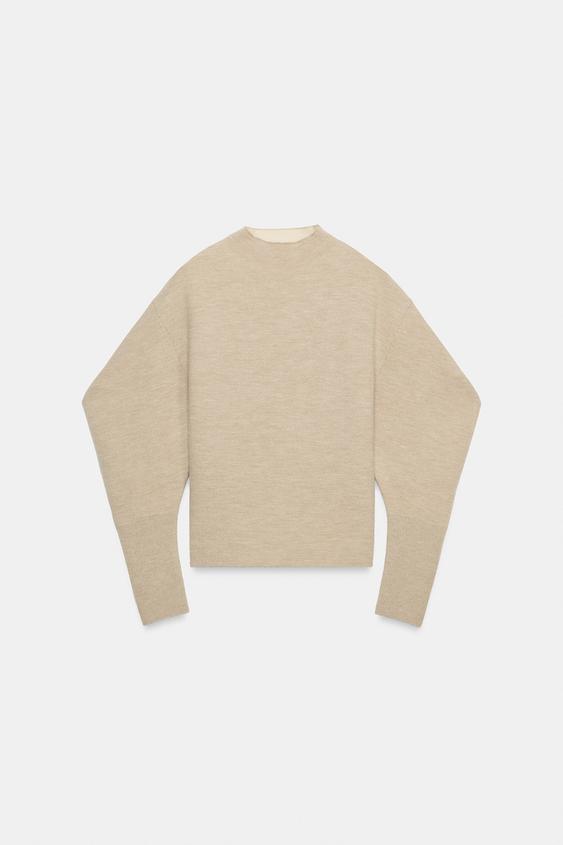 VOLUMINOUS SLEEVE JUMPER - Sand / Marl by Zara - Image 0