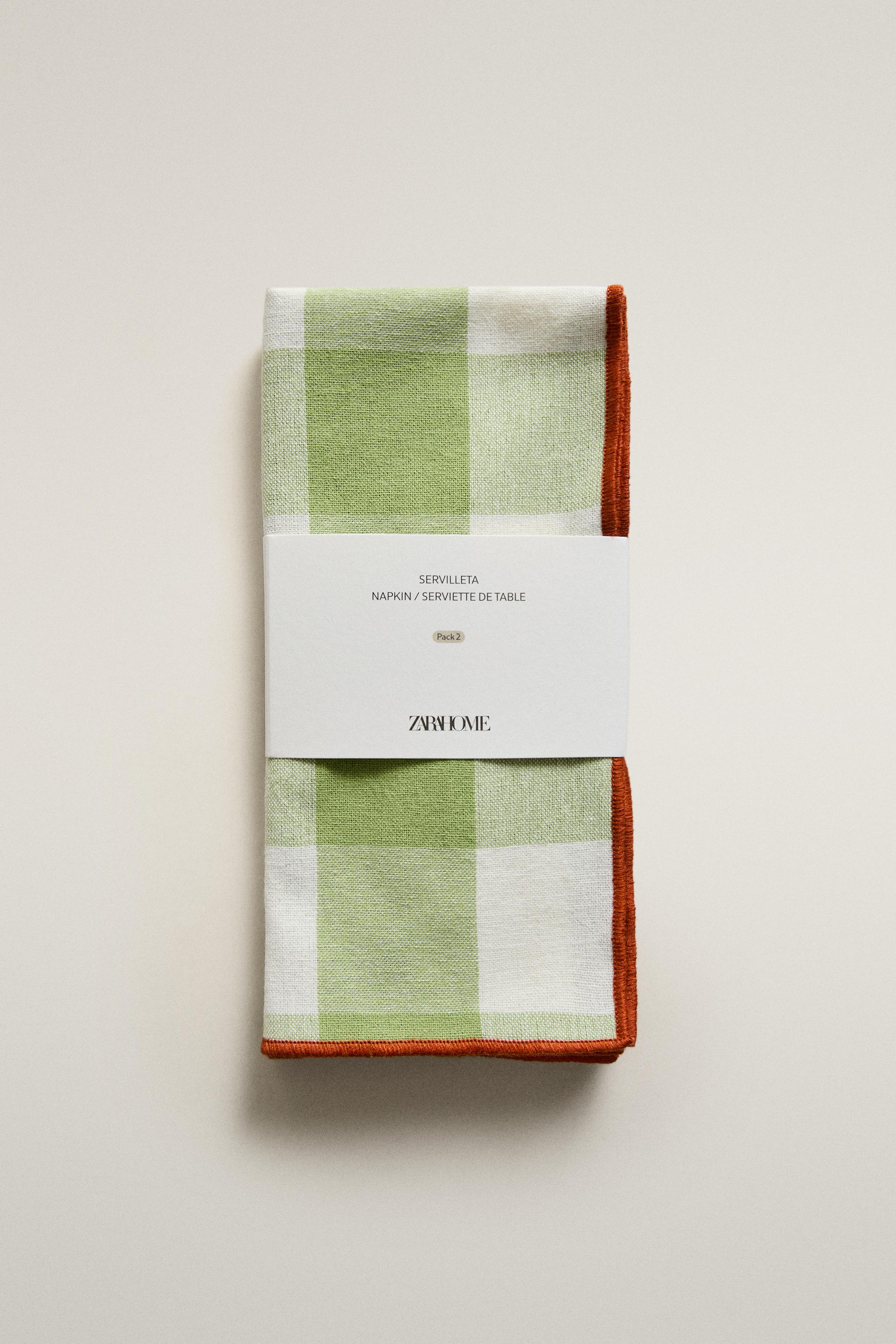 PACK OF CHECK TOPSTITCHED NAPKINS (PACK OF 2)