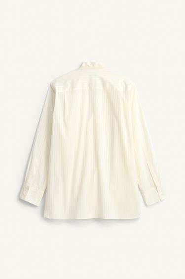 STRIPED JACQUARD KIMONO SHIRT - Ecru by Zara - Image 6