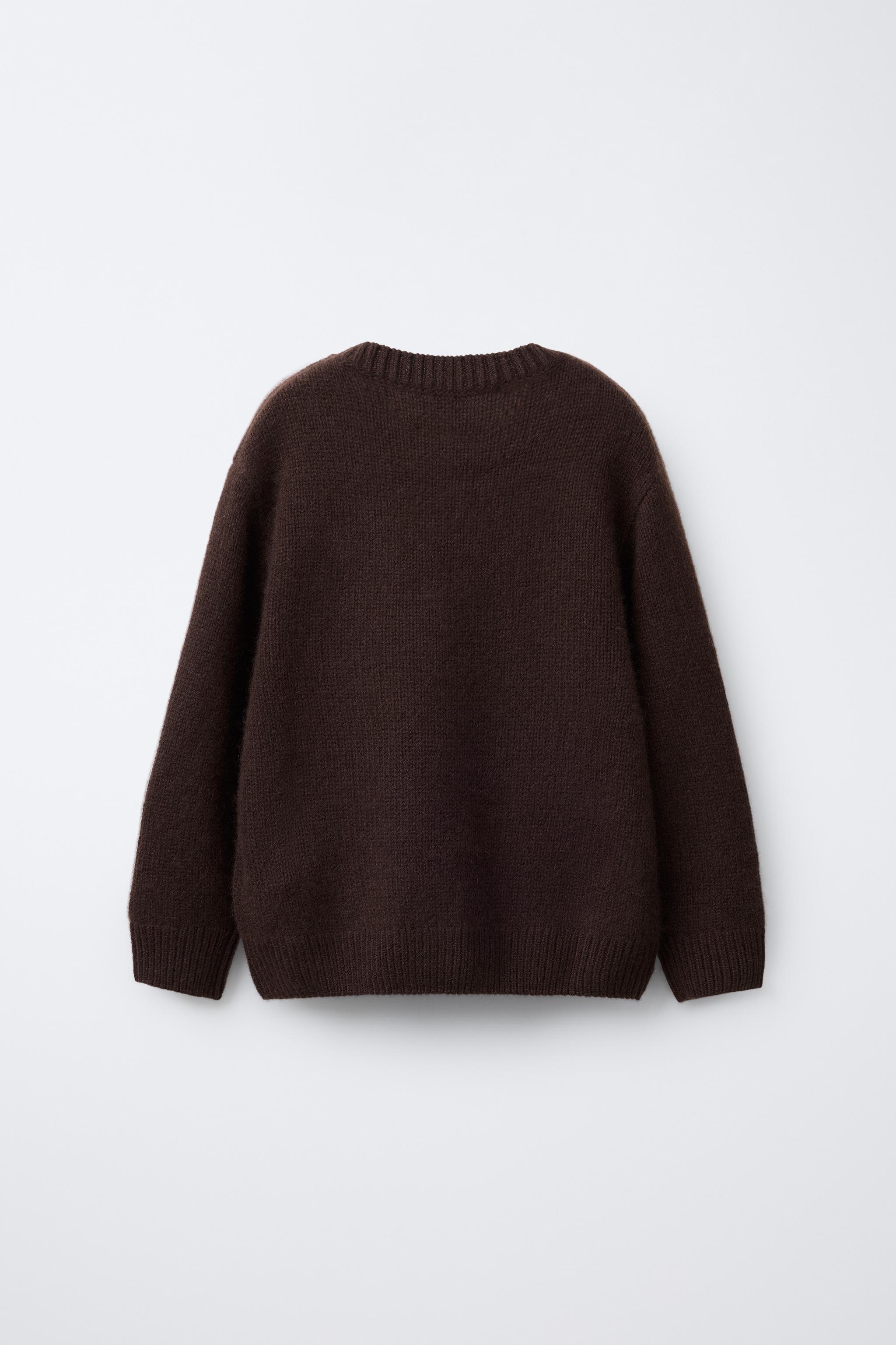 MAGLIA 100% CASHMERE blu/nero ZARA Italia Italy