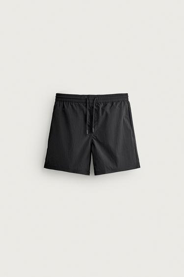 MAILLOT DE BAIN MI-LONG BASIQUE - Noir de Zara