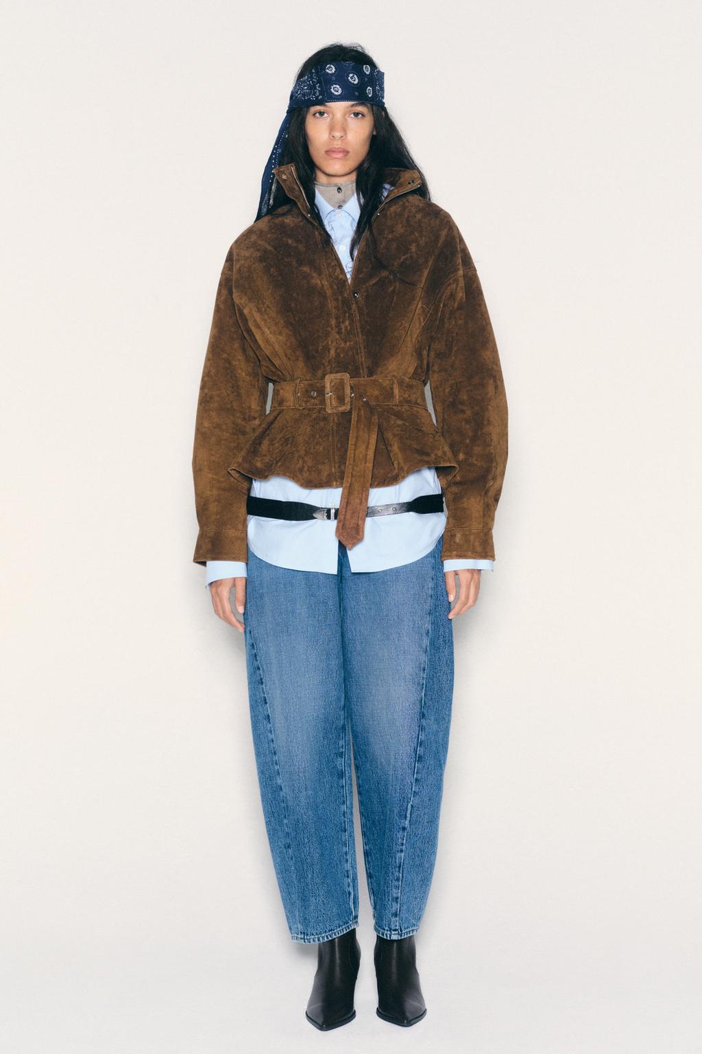 100% LEATHER BELTED JACKET