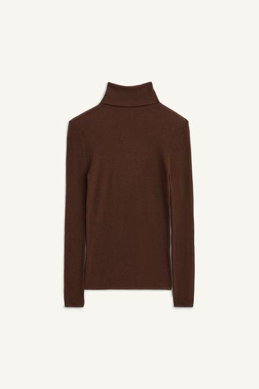 Zara 100% WOOL JUMPER LIMITED EDITION - Brown