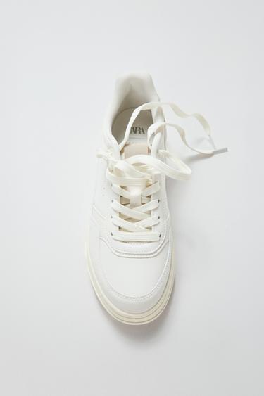 KONTRASTNÉ TENISKY - Prírodná biela zn. Zara