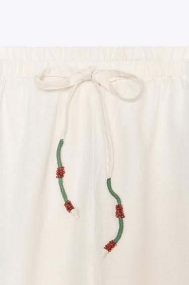 ZW COLLECTION EMBROIDERED TROUSERS - Multicoloured by Zara - Image 6