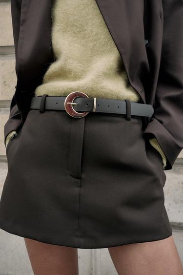 JUPE-PANTALON AVEC CEINTURE - Marron de Zara - Image 2