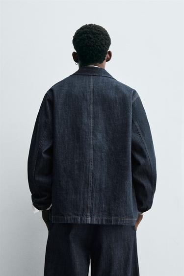 VESTE EN DENIM COUPE DÉCONTRACTÉE À POCHES - Indigo de Zara - Image 2