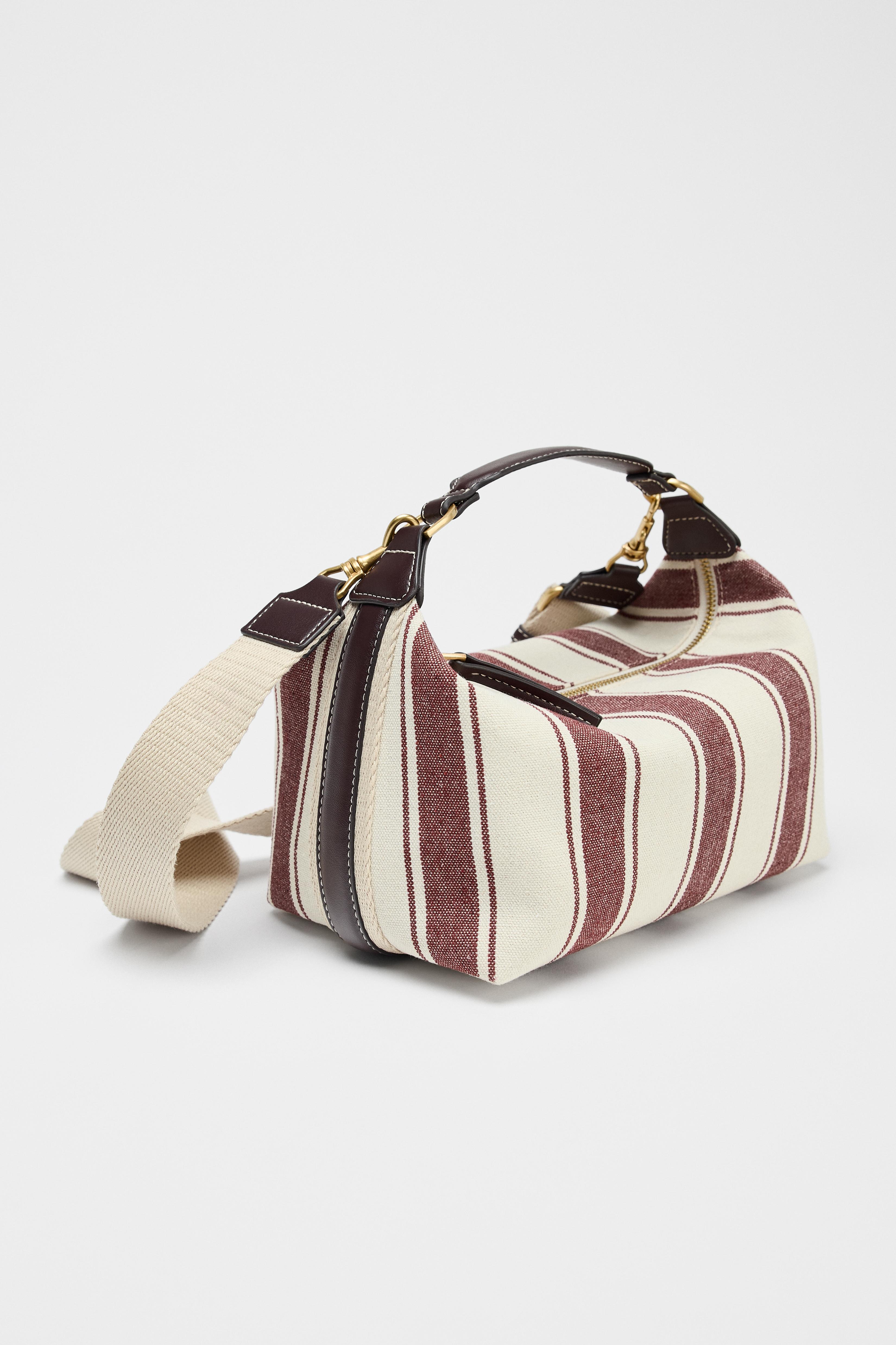 STRIPED FABRIC CITY BAG