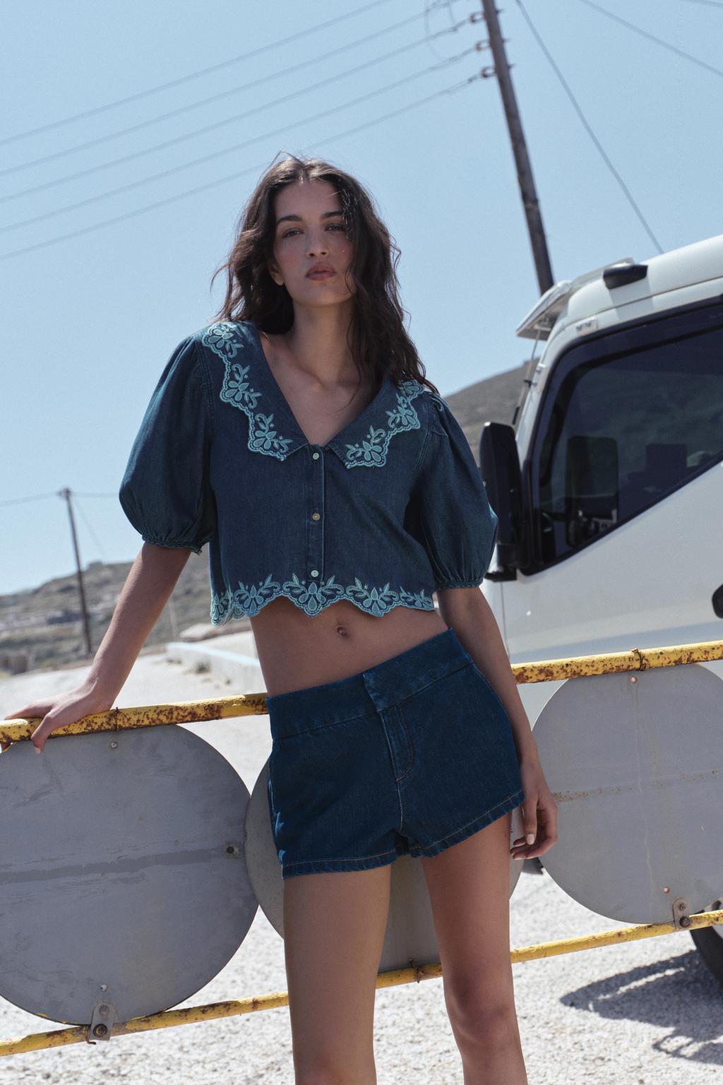 Z1975 EMBROIDERED DENIM SHIRT