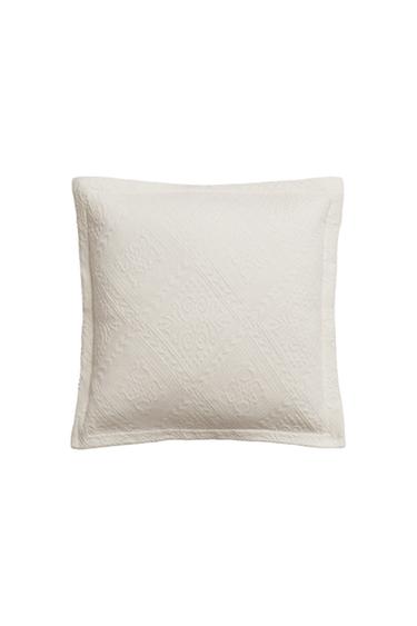 CAPA DE ALMOFADA COM DESENHO GEOMÉTRICO - Cru da Zara