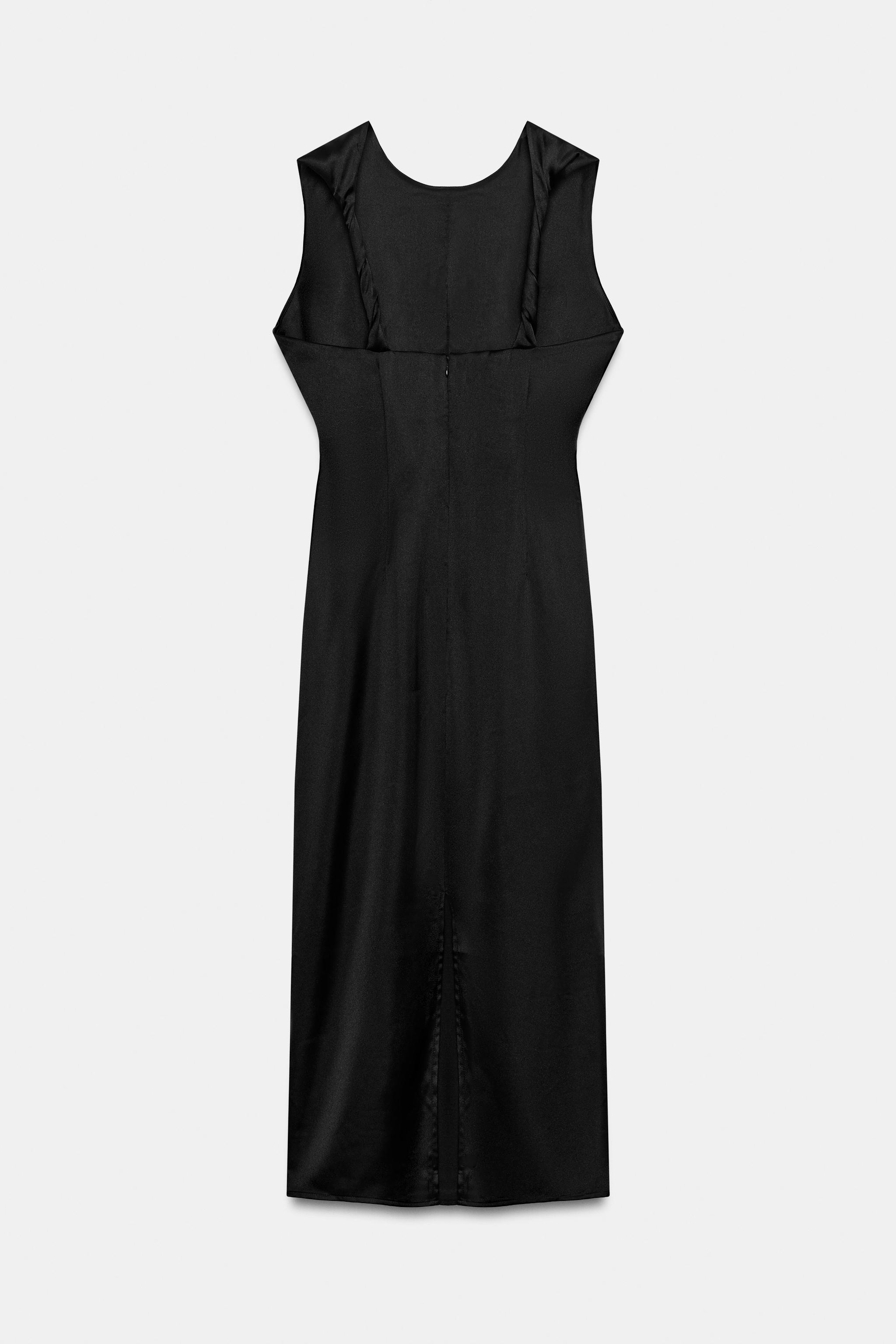 DRAPED SATIN DRESS