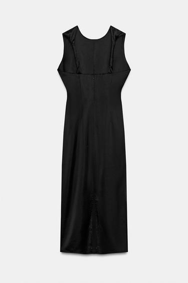 ROBE SATINÉE DRAPÉE - Noir de Zara - Image 6