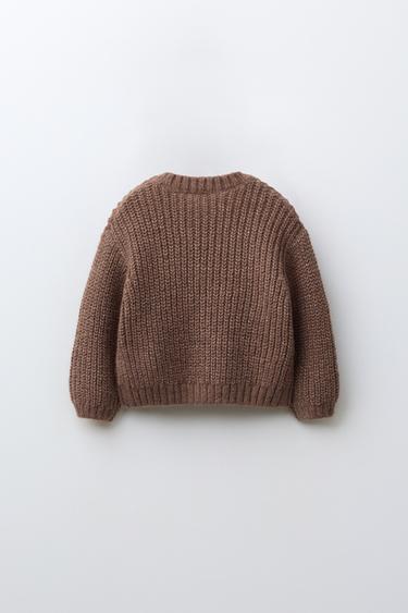 PULL EN MAILLE À FLEURS - Rose foncé de Zara - Image 1