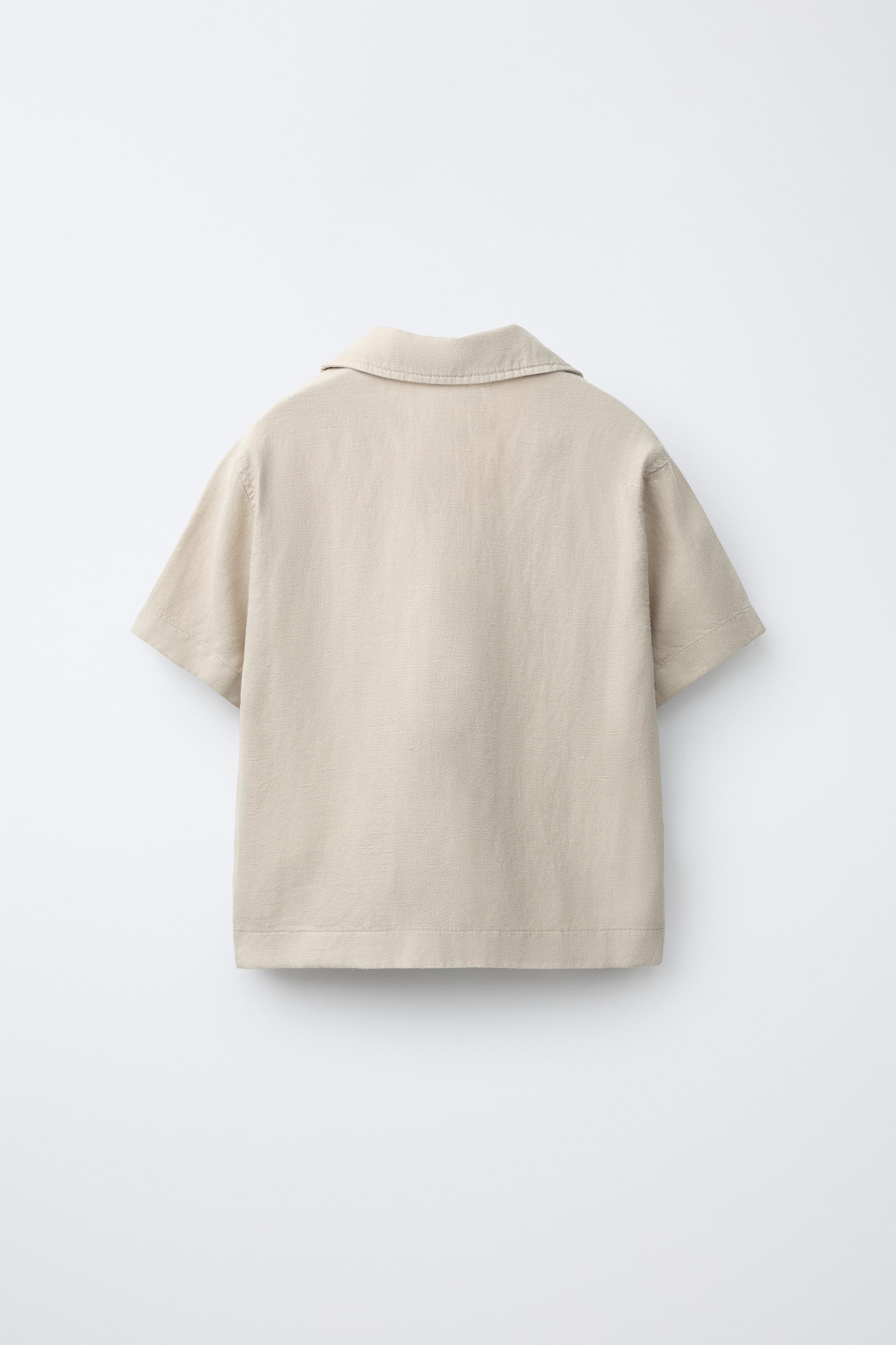 Zara LINEN BLEND POCKET SHIRT — фото 2