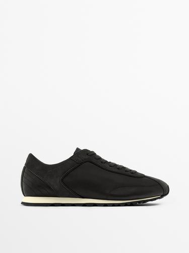 Zara Leather trainers with thin sole - Black - Image 0