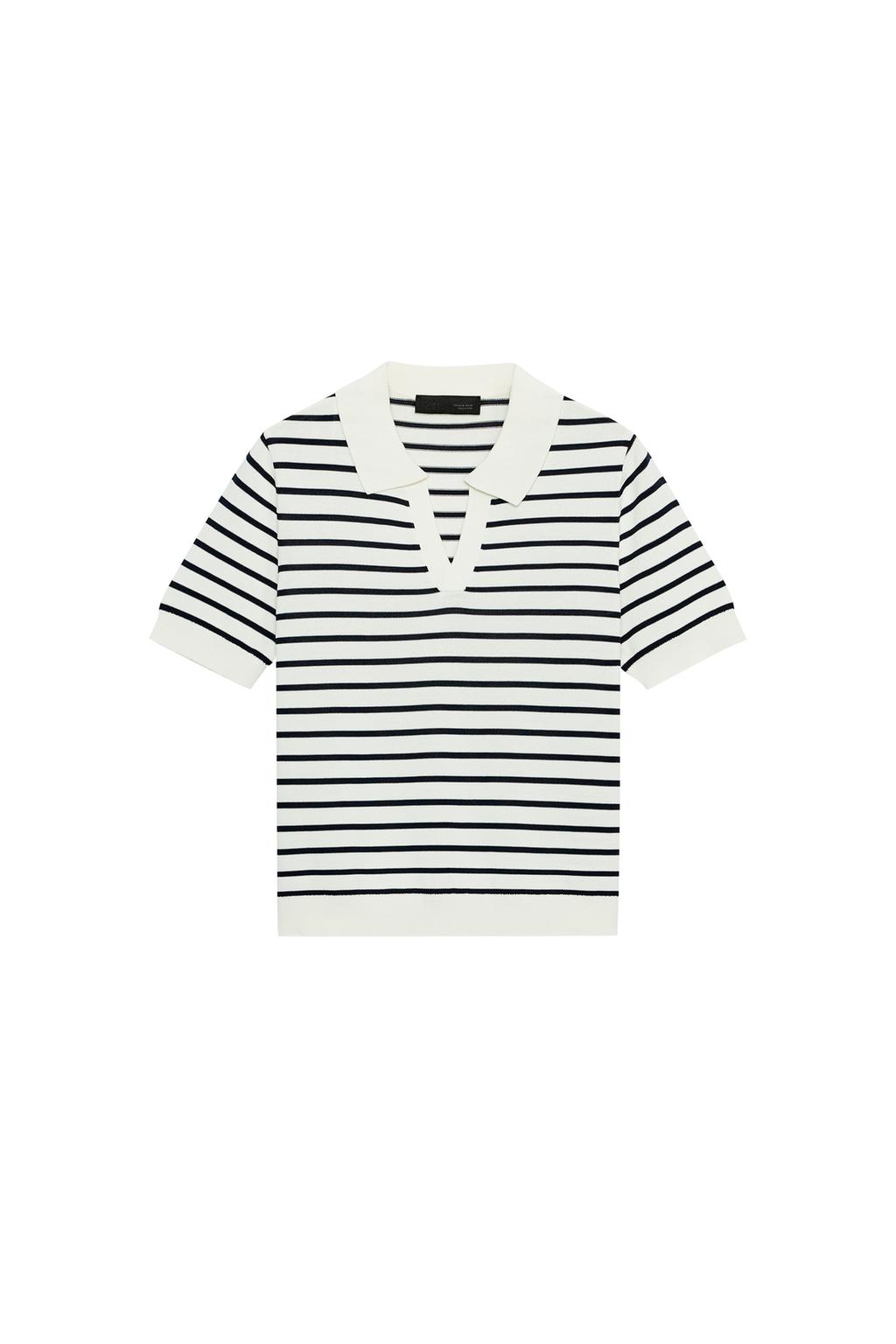STRIPED SHORT SLEEVE KNIT POLO - image 3