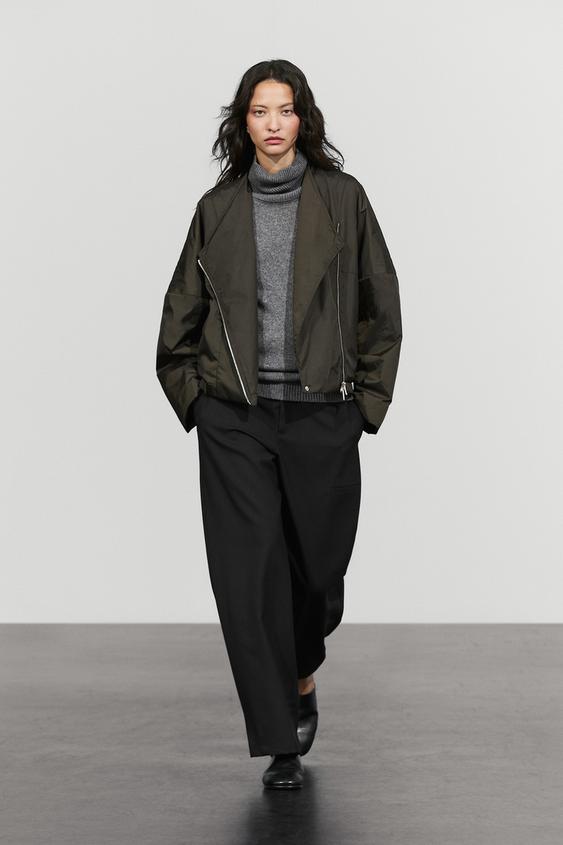 Zara Lightweight quilted bomber jacket - Khaki - Image 0