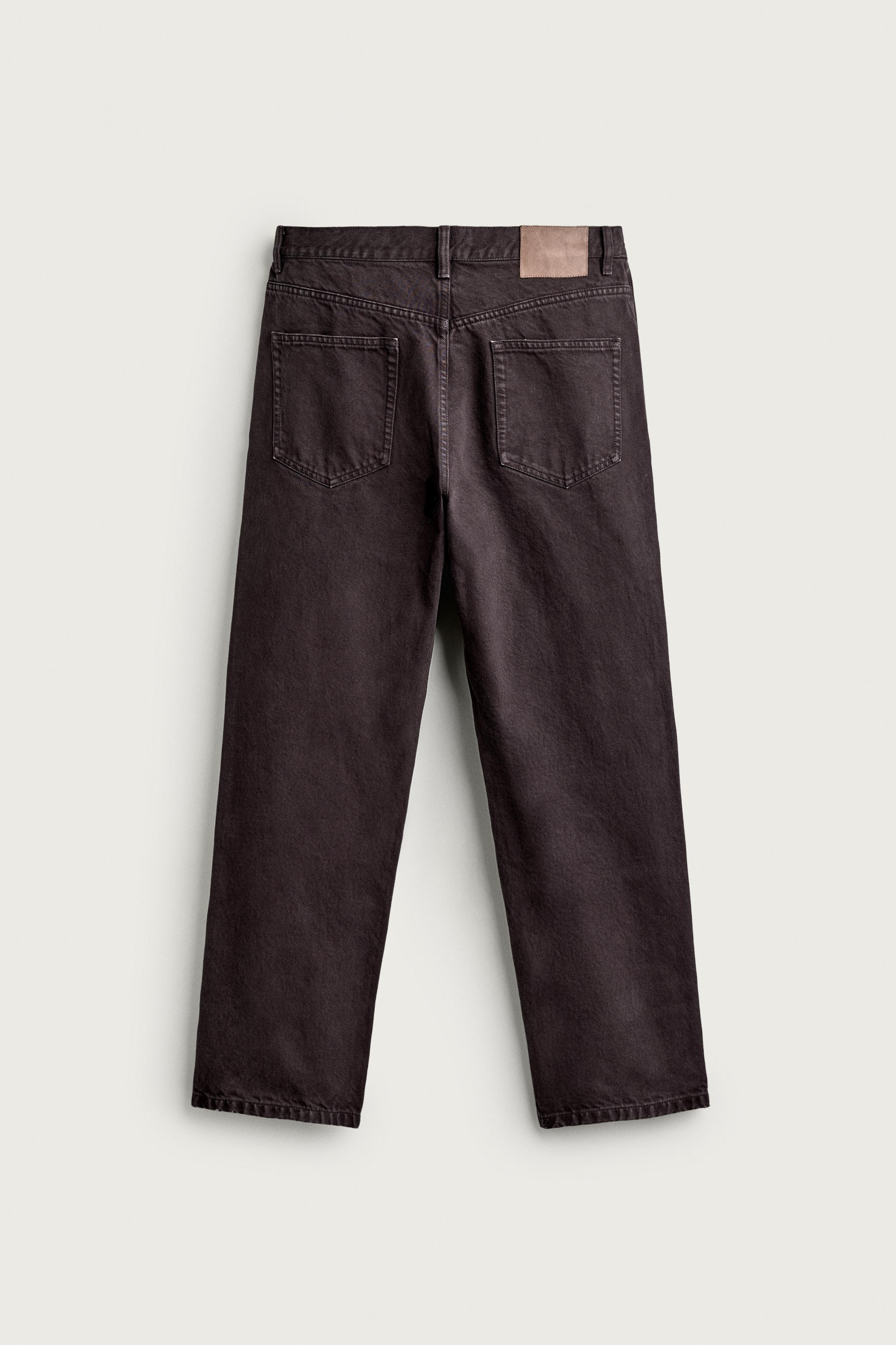 WASHED STRAIGHT-FIT PANTS