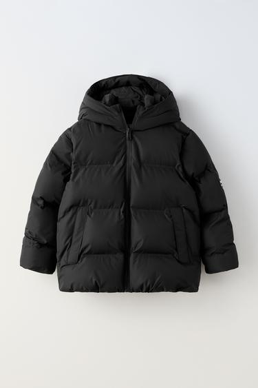 WATER-REPELLENT LABEL COAT - Black by Zara