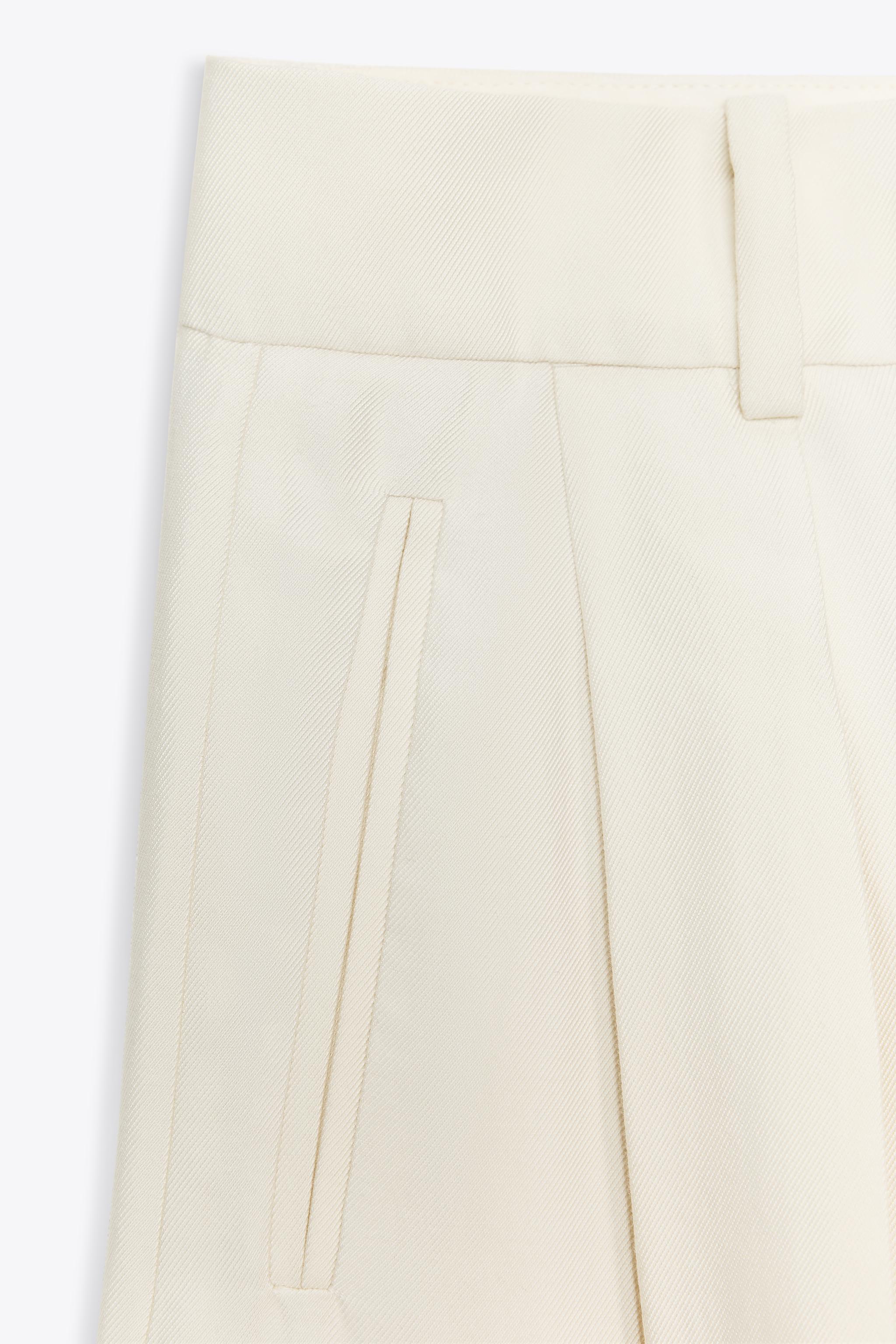 ZARA ZW COLLECTION ダーツ入りフルイドパンツ 7149/062 ZW COLLECTION ダーツ入りフルイドパンツ - エクリュ | ZARA