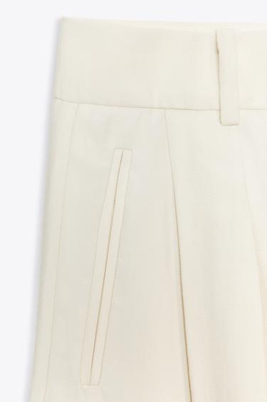 ZW COLLECTION FLOWING DARTED TROUSERS - Ecru by Zara - Image 6