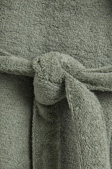 (360 GXM²) BATHROBE WITH HOOD - Khaki by Zara - Image 3