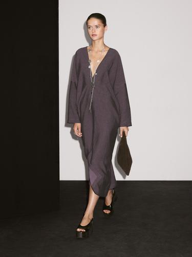 Robe longue tunique - Violet de Zara