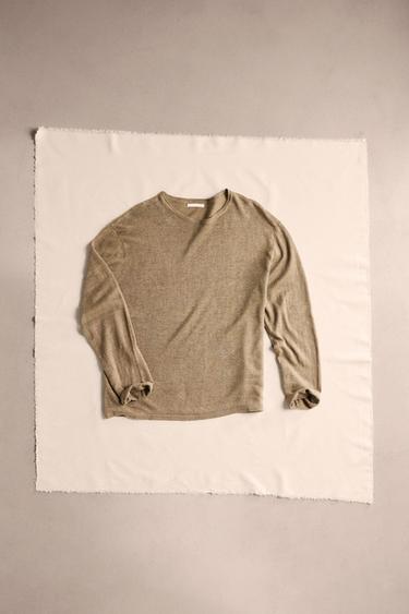 PULLOVER AUS 100% LEINEN - Rosttöne von Zara