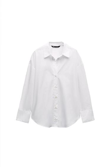 Zara BASIC POPLIN SHIRT - White