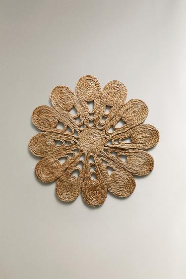 FLORAL JUTE PLACEMAT - Light beige by Zara