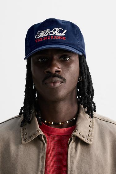WASHED EMBROIDERED CAP - Blue by Zara - Image 0