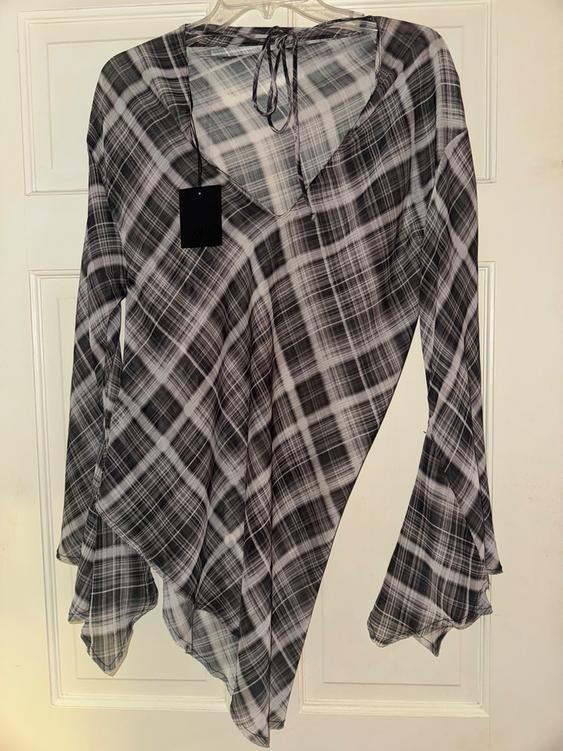 ASYMMETRIC CHECKERED TOP - Image 2