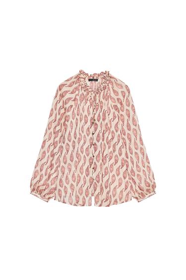PRINTED SHIRT WITH METALLIC THREAD