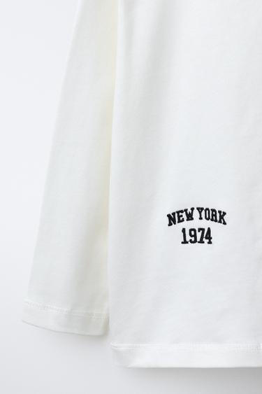 T-SHIRT OURS INSCRIPTION BRODÉE - Blanc de Zara - Image 3