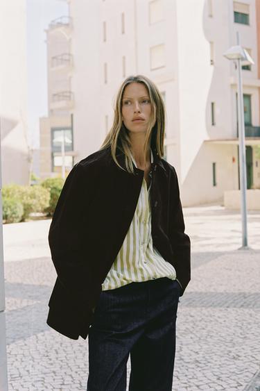 CHEMISE À RAYURES - Vert / Écru de Zara - Image 2