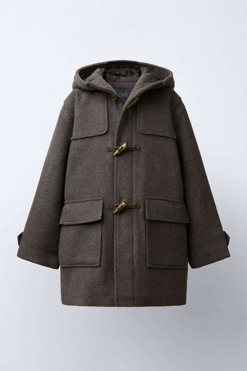 WOOL BLEND CLOTH DUFFEL COAT