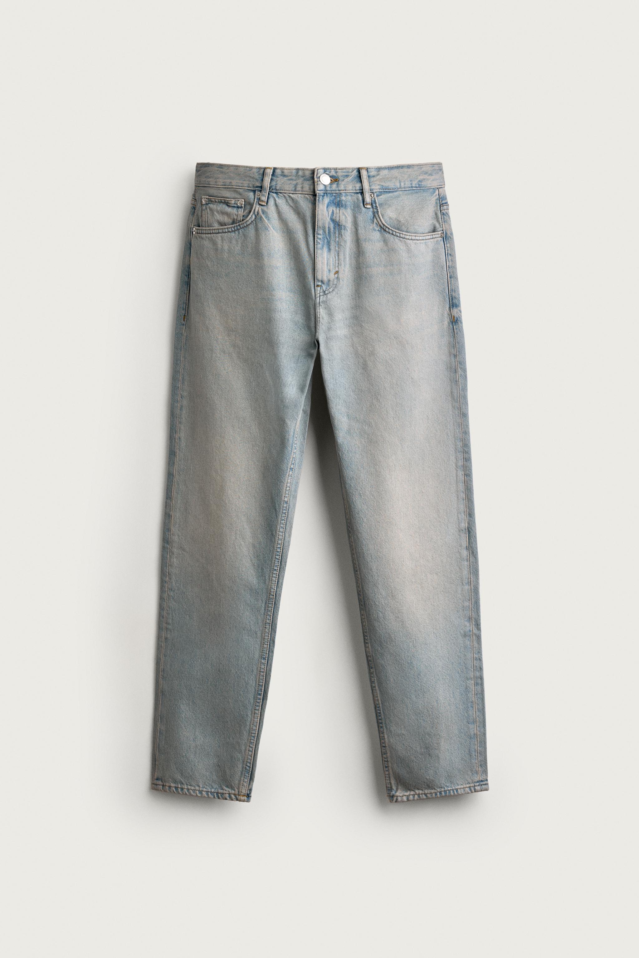 SLIM TAPERED FIT JEANS — Blue / Green