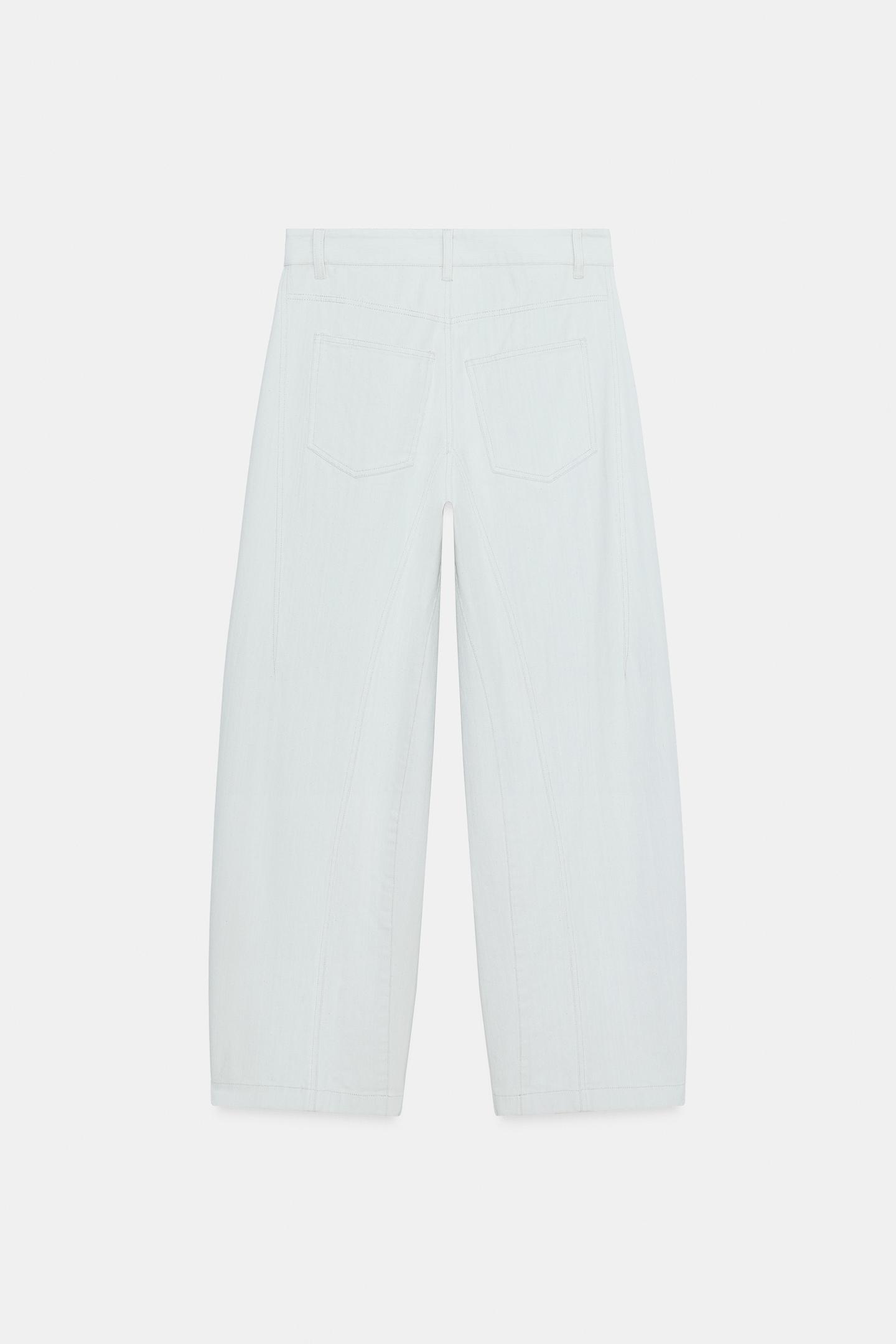 Женские брюки Zara ZW Collection Balloon, цвет: Светлый синий — фото 8