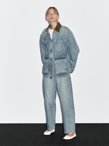 Zara Denim jacket with pockets - Aquamarine - Image 0