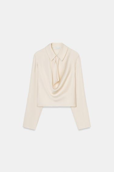 BLUSA SATINADA ABERTURA - Arena de Zara - Imagen 0