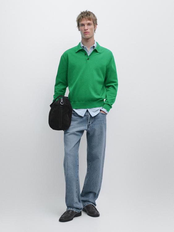 Cotton knit polo collar sweater from Zara - $100