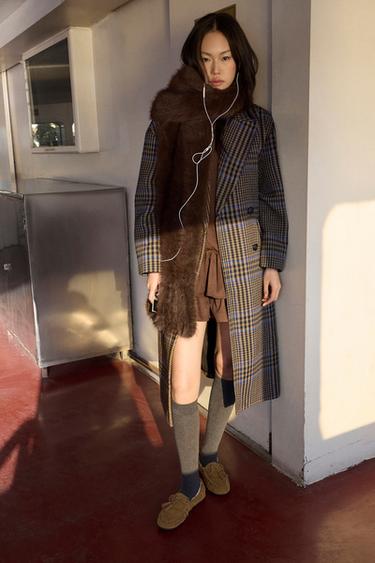 OVERSIZED CHECK COAT - Multicoloured by Zara